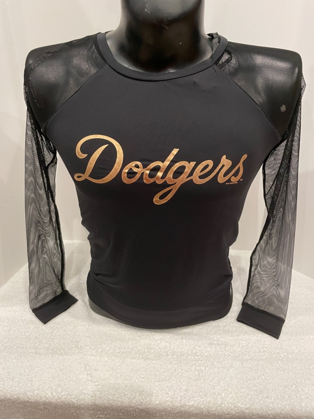 MLB Los Angeles Touch by Alyssa Milano Black Dodgers Long Sleeve Tee